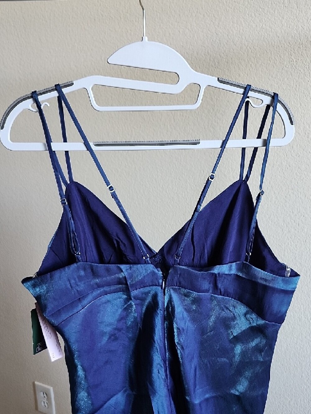 wild fable Iridescent Navy Blue Maxi Slip Dress with Double Straps - Picture 5 of 8